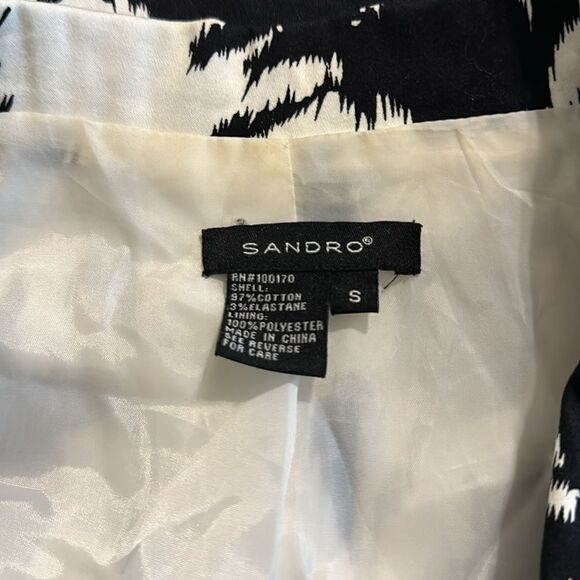 Sandro Cotton Floral Abstract Blazer Jacket - Picture 12 of 13